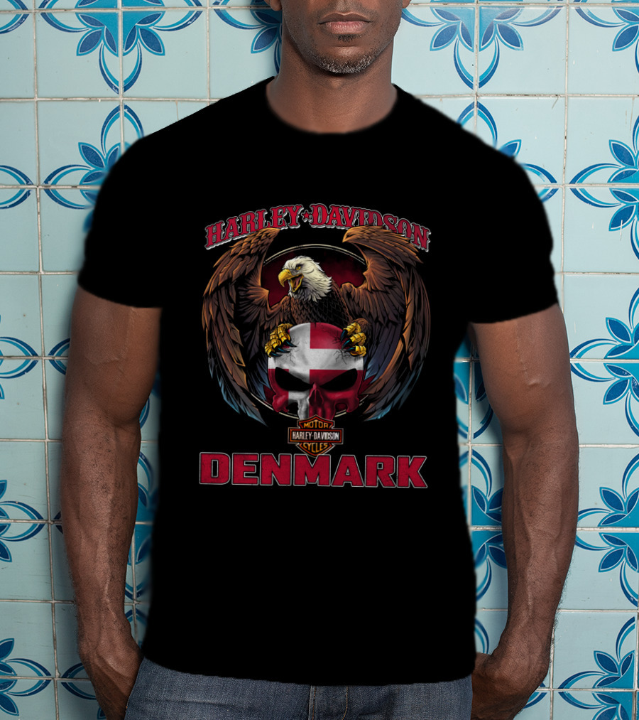 Harley Davidson Eagle Skull Denmark T-Shirt