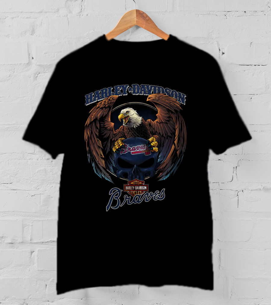 Harley Davidson Braves Eagle Motocycles Vmlb Atlanta T-Shirt