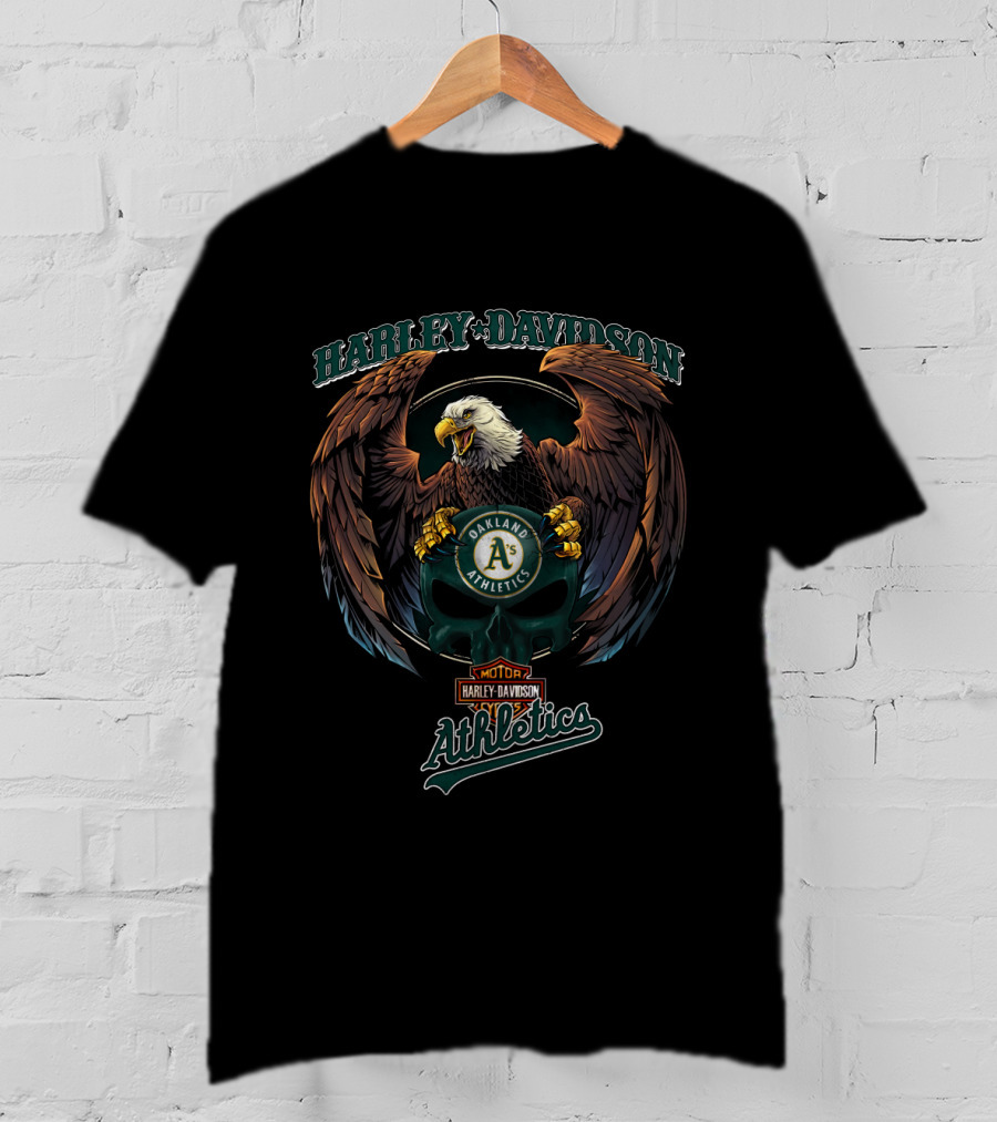 Harley Davidson Oakland Athletics Eagle Motor T-Shirt