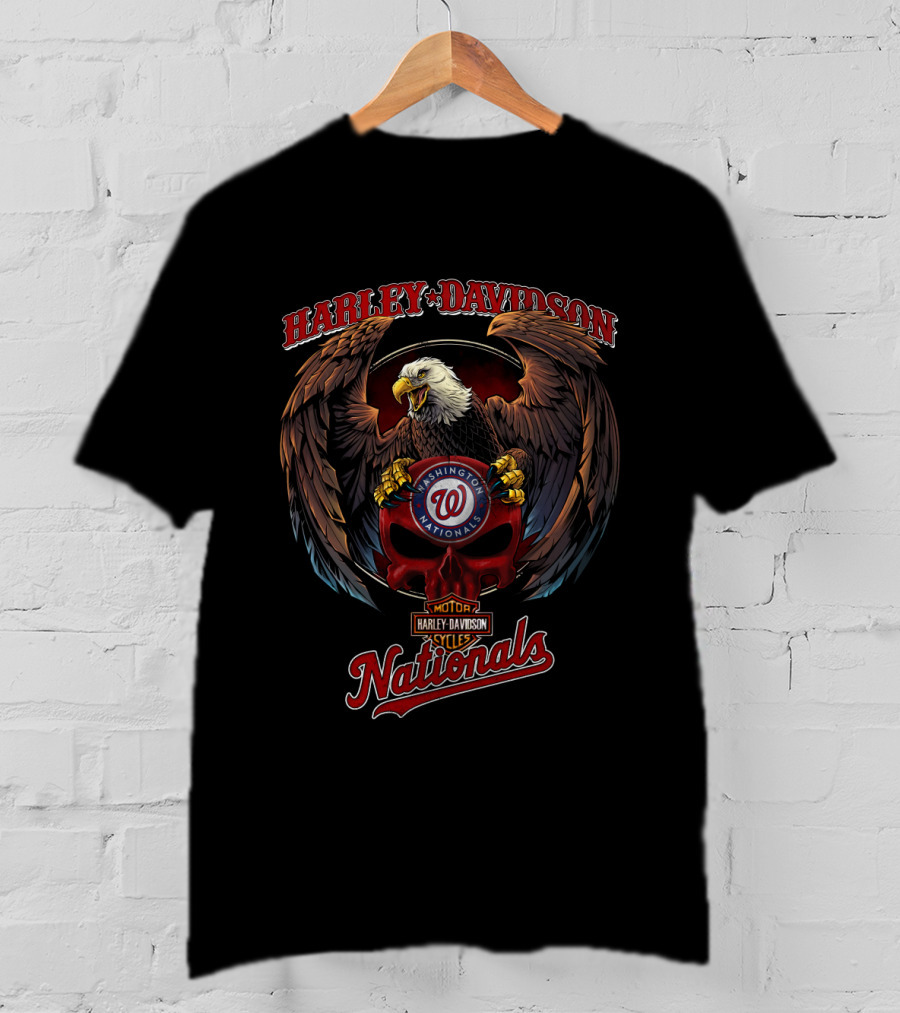 Harley Davidson Motor Washington Nationals Eagle Style T-Shirt