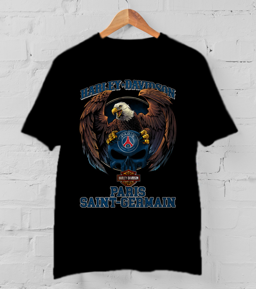 Harley Davidson Paris Saint-Germain Motor Cycles Eagle T-Shirt