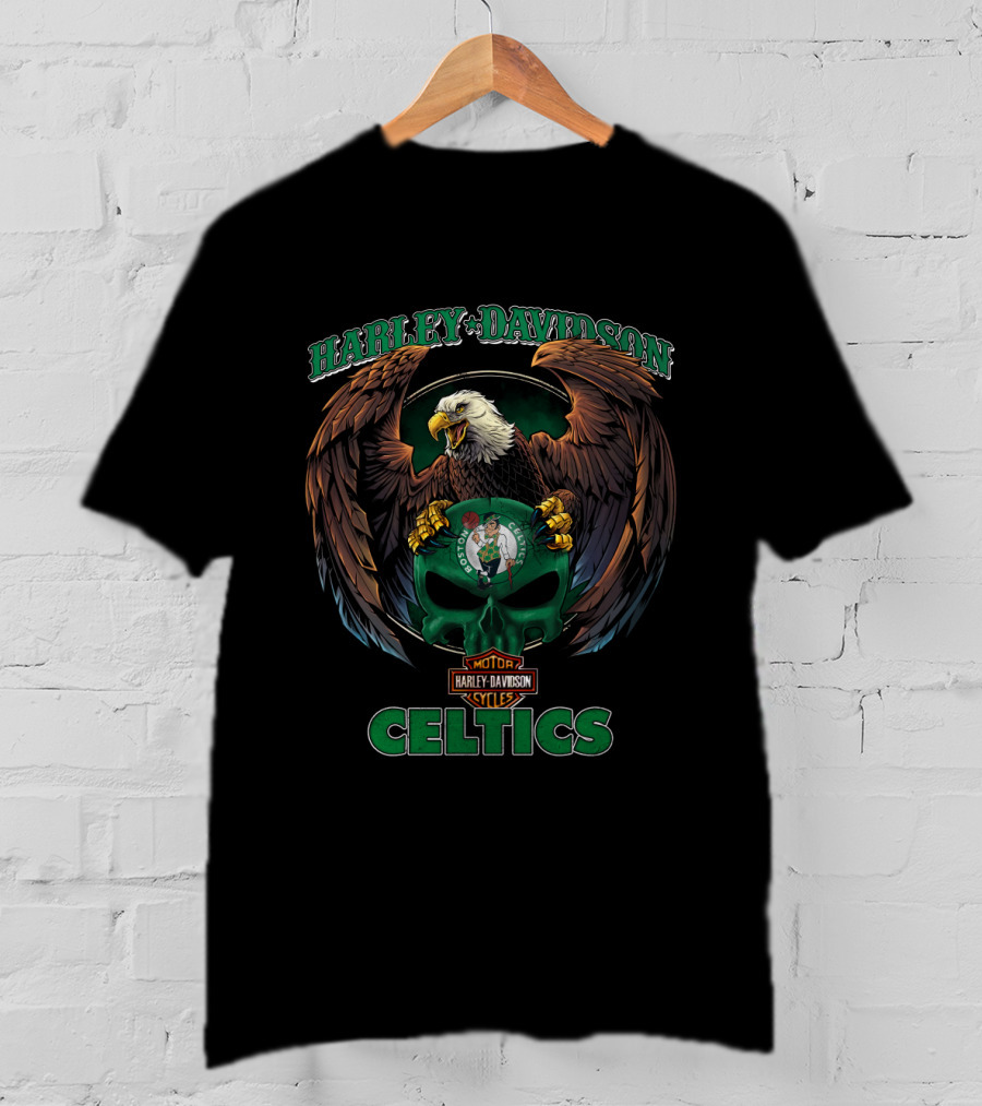 Harley Davidson Celtics Eagle V1Nba Boston Celtics T-Shirt