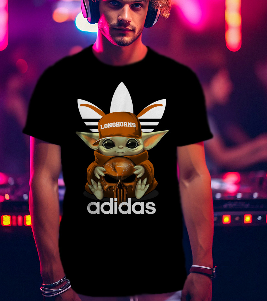 Longhorns Baby Yoda Skull T-Shirt