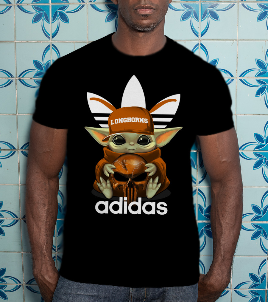 Longhorns Baby Yoda Skull T-Shirt
