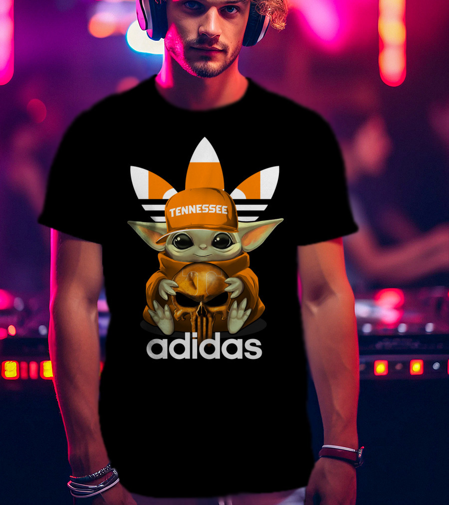 Tennessee Volunteers Baby Yoda Holding Skull T-Shirt
