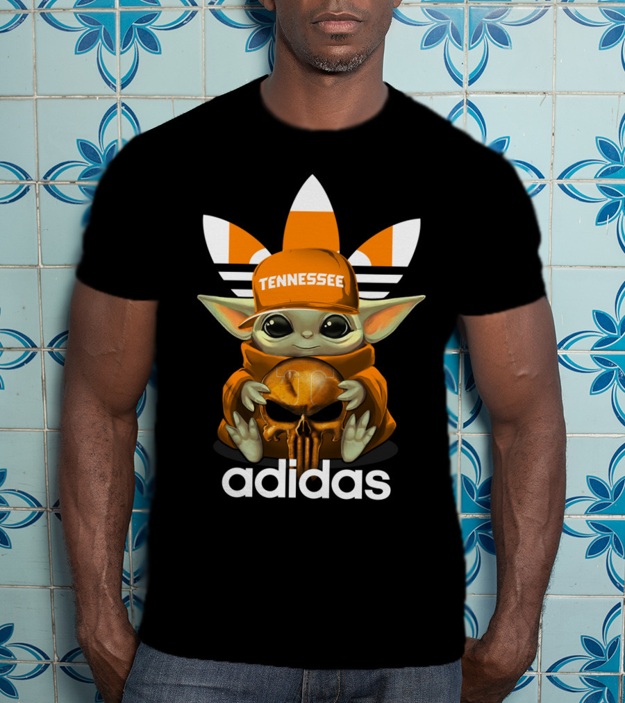 Tennessee Volunteers Baby Yoda Holding Skull T-Shirt