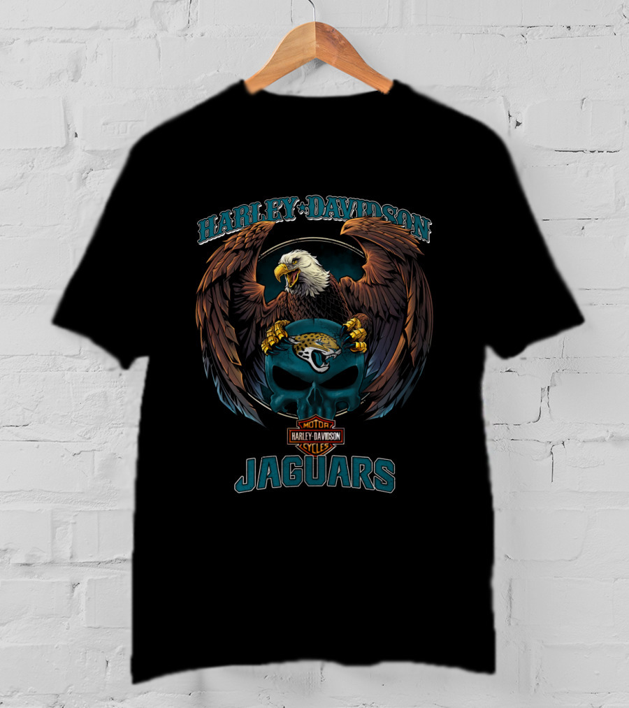 Harley Davidson Motorcycles Jacksonville Jaguars Eagle T-Shirt