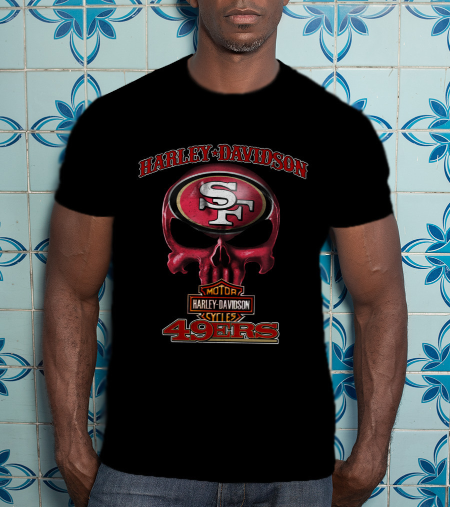Harley Davidson San Francisco 49ers Sf Skull Nfl 49ers T-Shirt