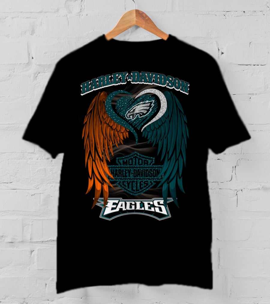 Harley Davidson Philadelphia Eagles Motor Cycles Nfl T-Shirt