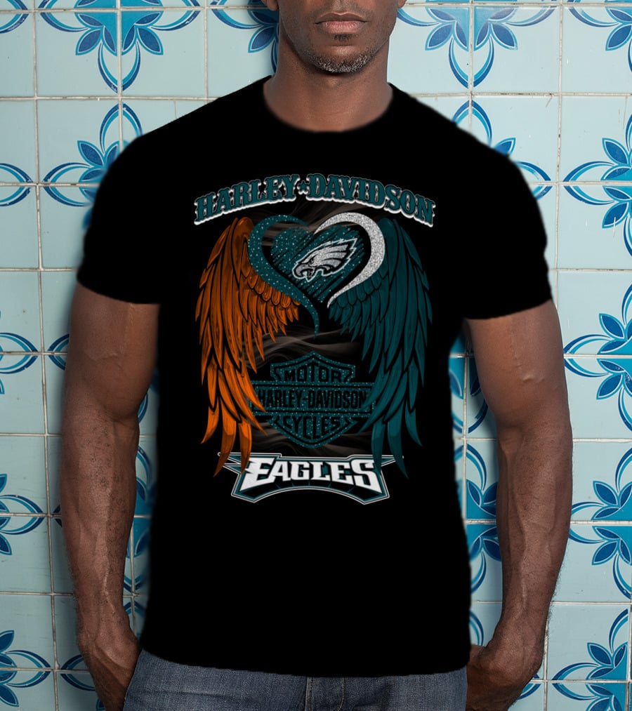 Harley Davidson Philadelphia Eagles Motor Cycles Nfl T-Shirt