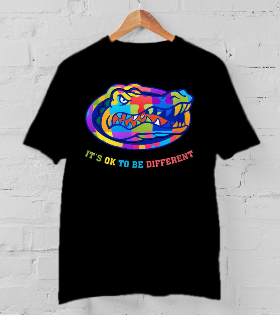 Gators It's OK To Be Different Multicolored Styled Alligator T-Shirt