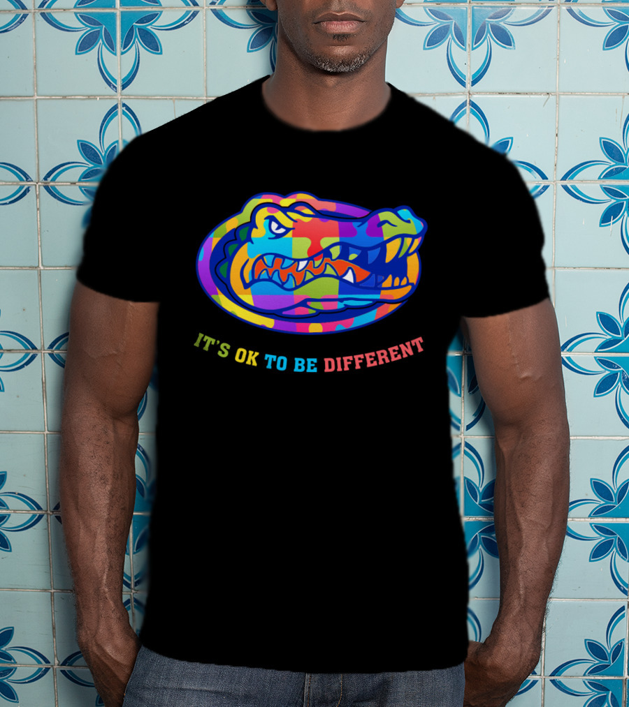 Gators It's OK To Be Different Multicolored Styled Alligator T-Shirt