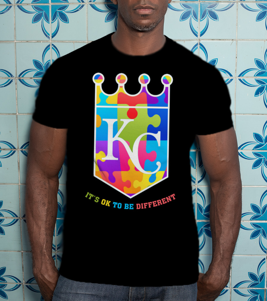 Kansas City Royals KC Puzzle Crown It's OK To Be Different T-Shirt