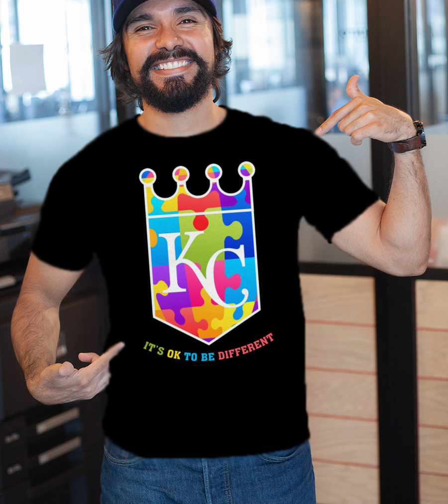 Kansas City Royals KC Puzzle Crown It's OK To Be Different T-Shirt