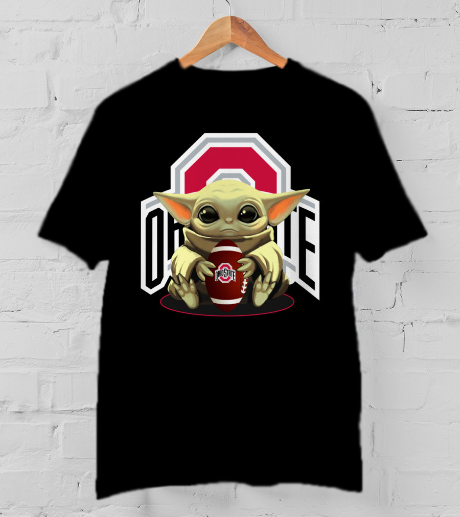 Baby Yoda Ohio State Buckeyes Football Fan T-Shirt