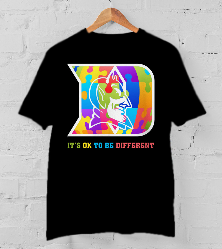 Duke Colorful Devil Logo It's OK To Be Different T-Shirt