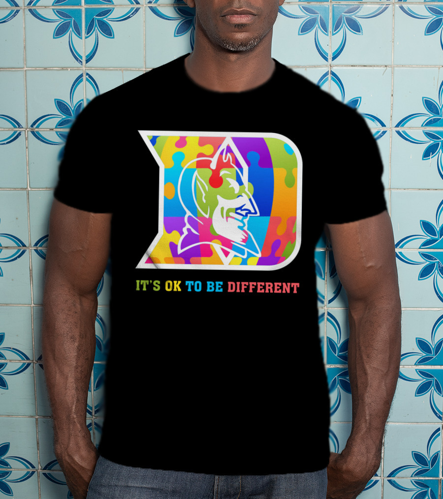 Duke Colorful Devil Logo It's OK To Be Different T-Shirt