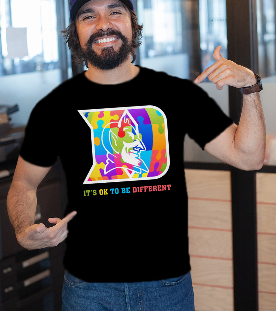Duke Colorful Devil Logo It's OK To Be Different T-Shirt