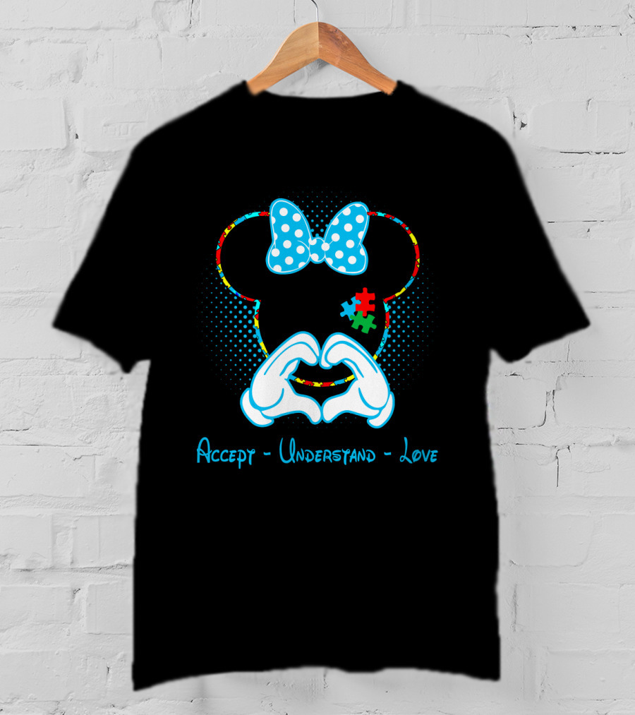 Accept Understand Love Minnie Mouse Autism Awareness T-Shirt