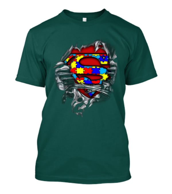Superman Autism Strong Puzzle T-Shirt