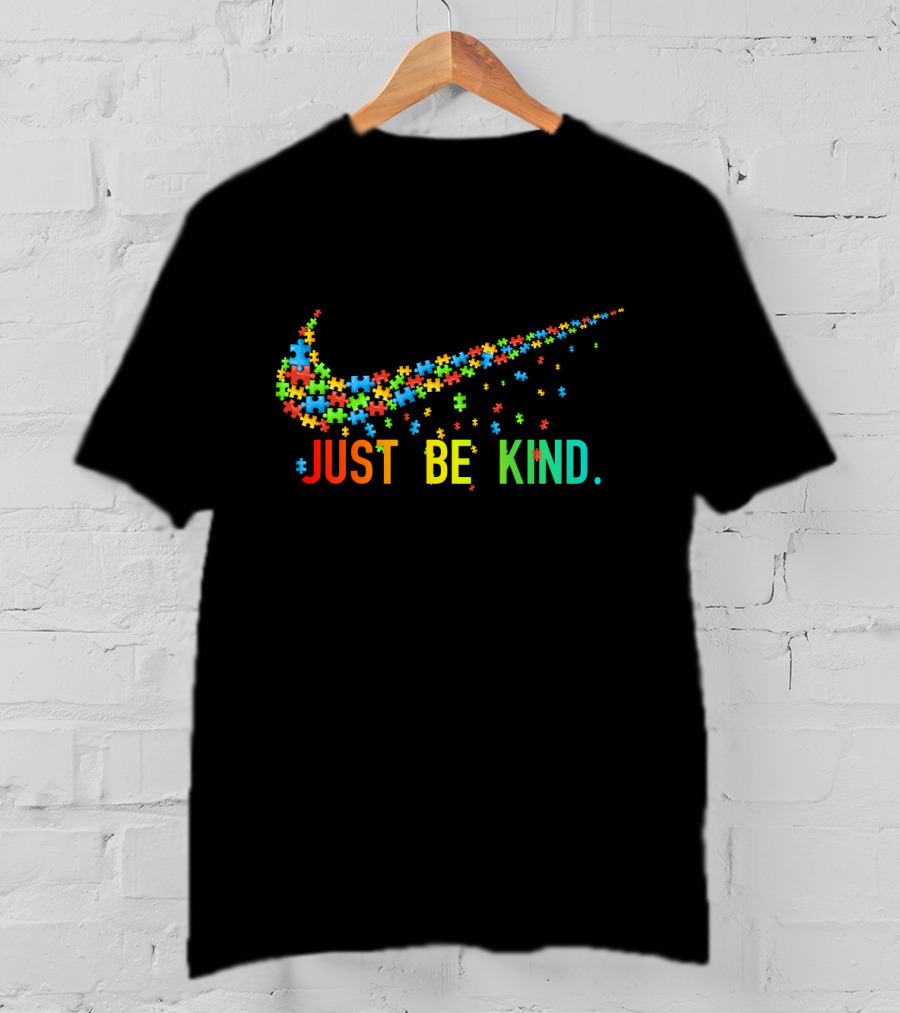 Just Be Kind Puzzle Piece Autism Awareness T-Shirt