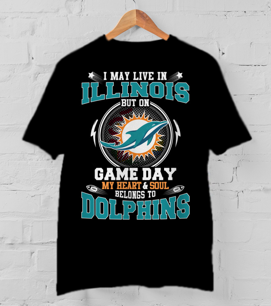 Illinois Game Day My Heart And Soul Belongs To Dolphins T-Shirt