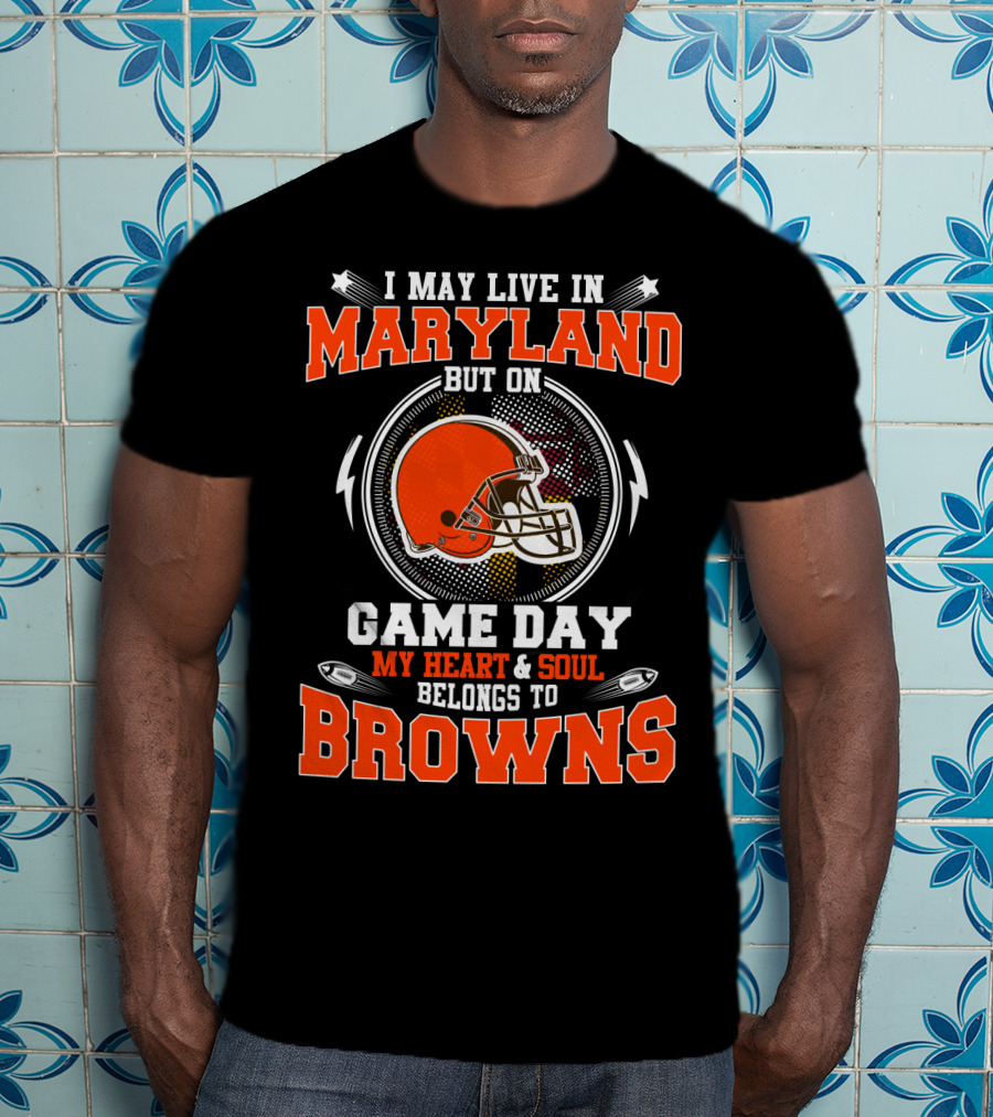 Maryland Fan Game Day Heart Belongs To Browns T-Shirt