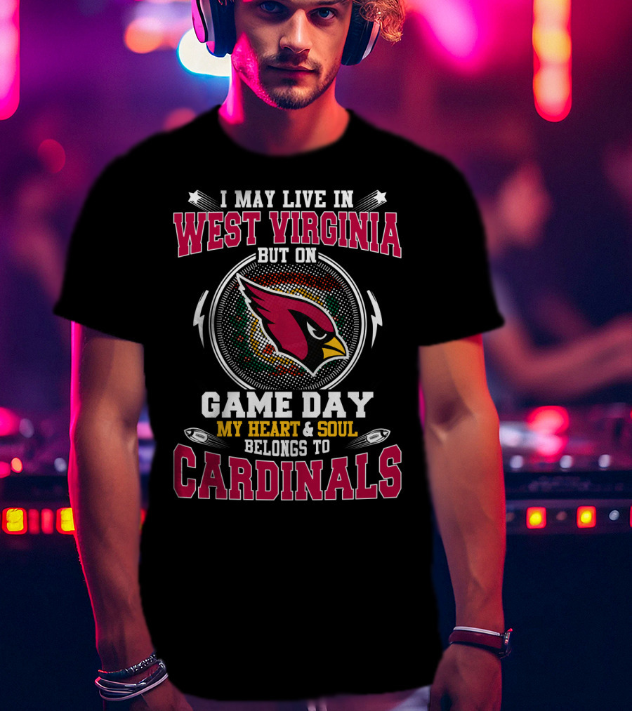 West Virginia Game Day Heart And Soul Cardinals T-Shirt