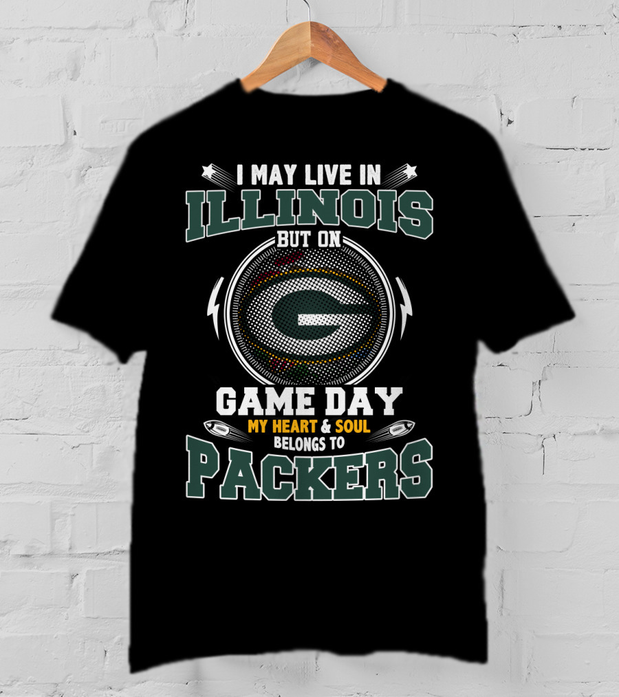 Illinois Game Day My Heart And Soul Belongs To Packers T-Shirt