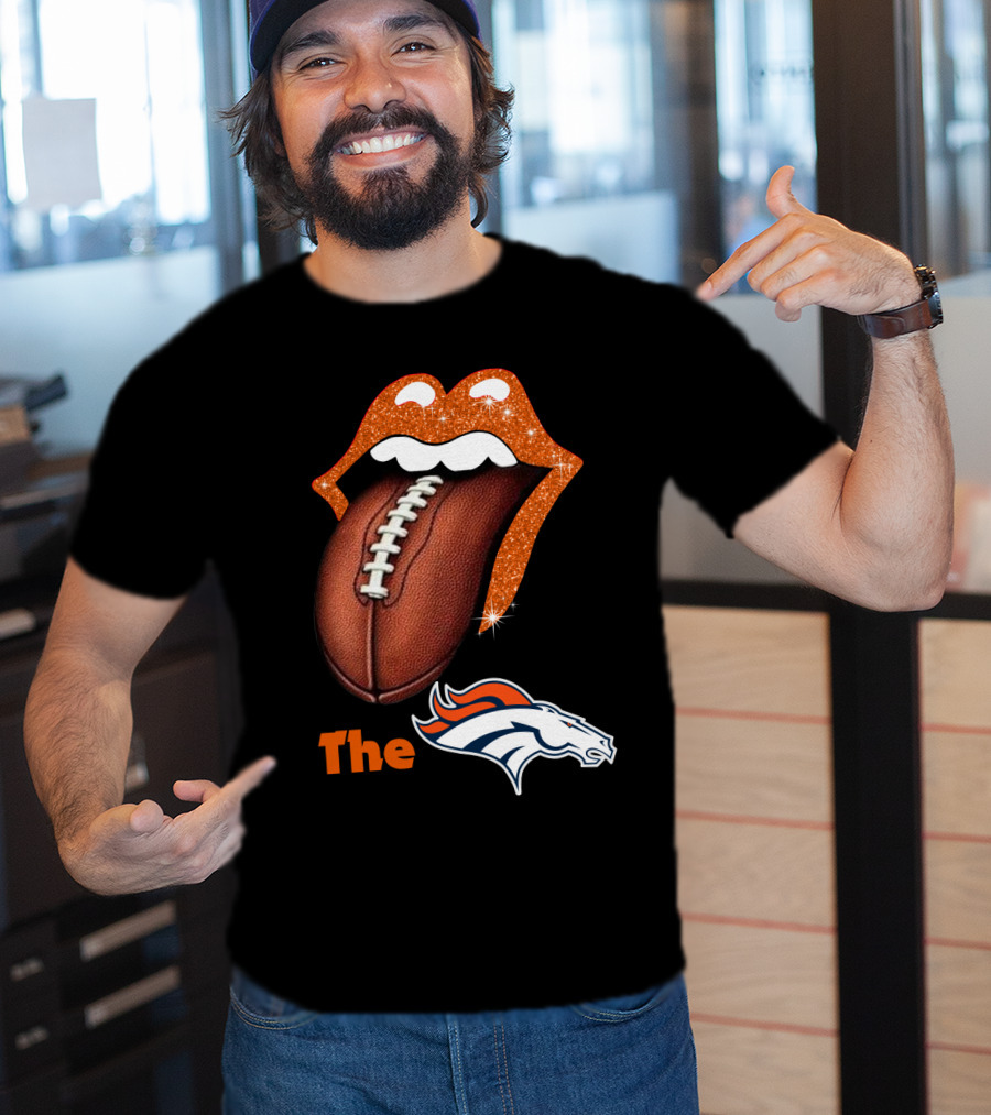 The Broncos Football Tongue Sports Fan T-Shirt