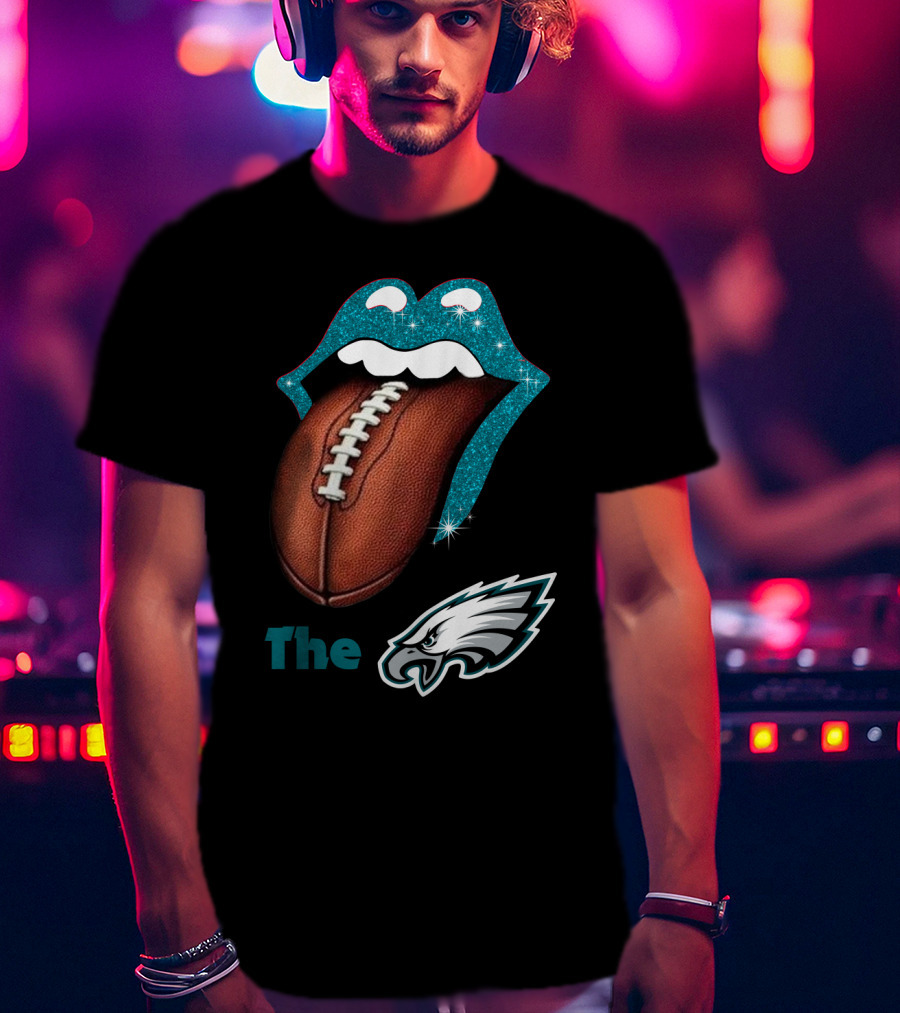 The Smile Eagles Tongue Football Philadelphia Eagles T-Shirt