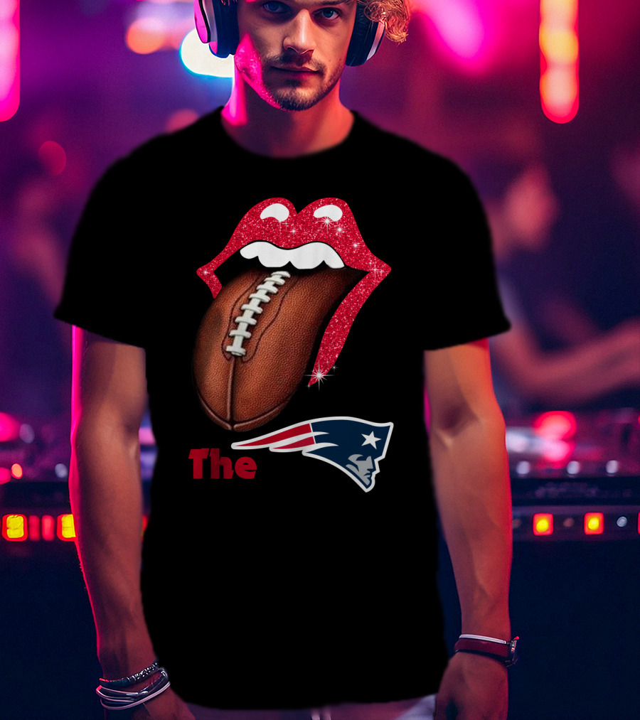 The SMILE Patriots Football Lips Fan T-Shirt
