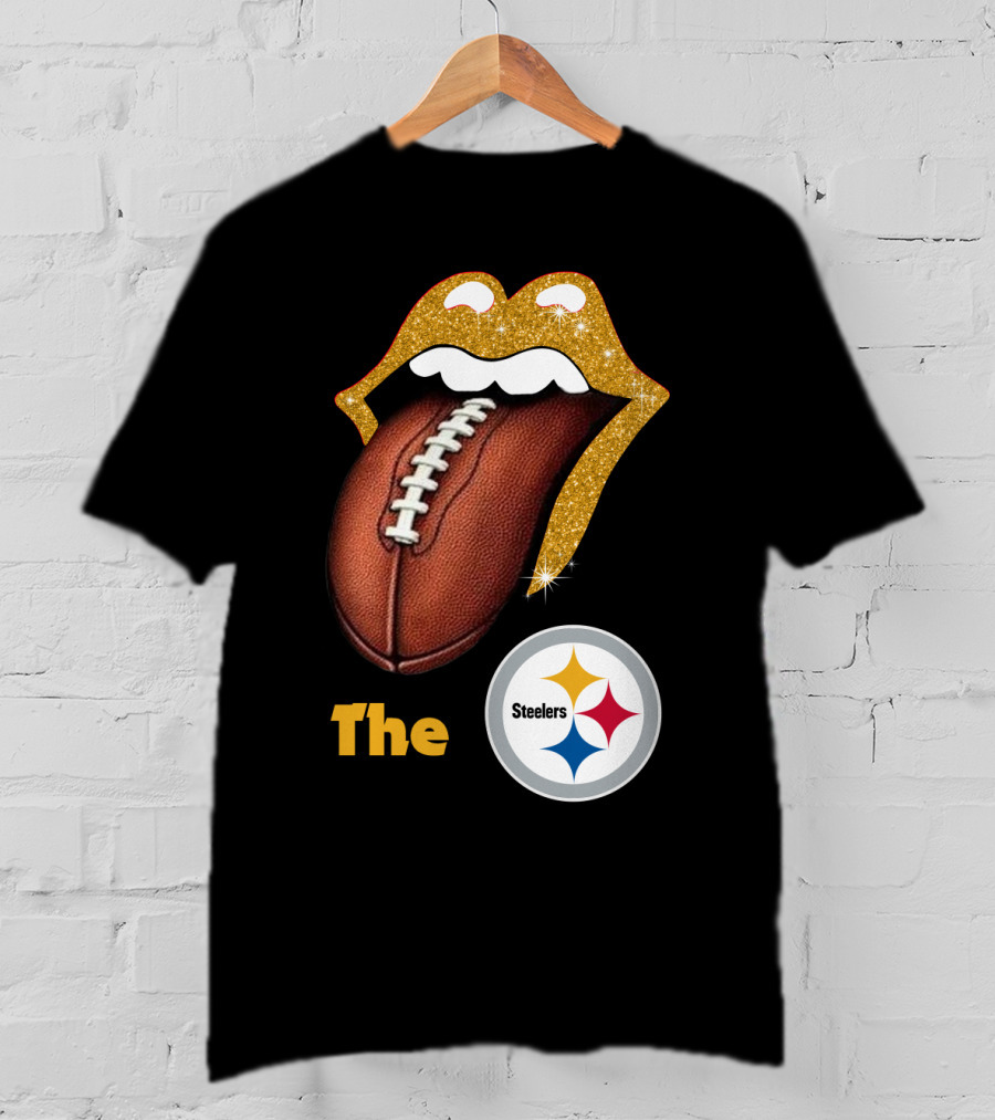 The Steelers Football Glitter Tongue T-Shirt