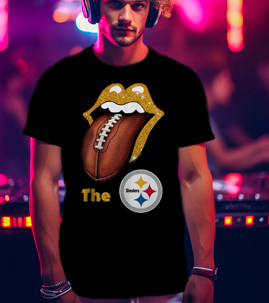 The Steelers Football Glitter Tongue T-Shirt