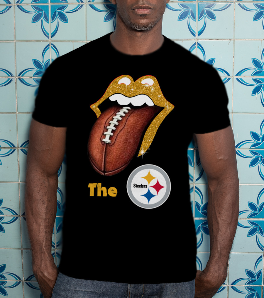 The Steelers Football Glitter Tongue T-Shirt