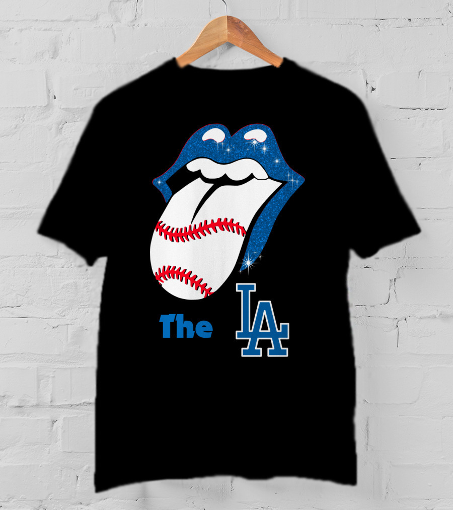 The LA Smile Dodgers Baseball Tongue T-Shirt