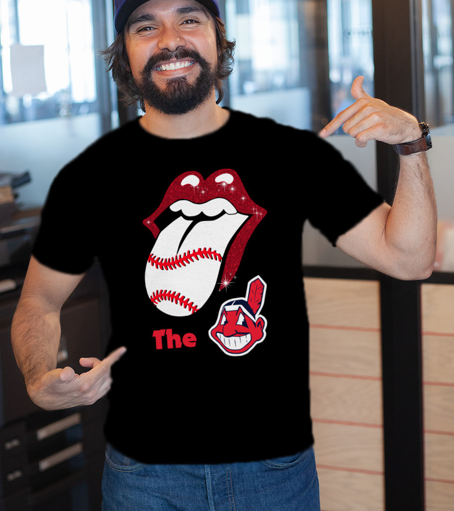 The Smile Logo With Red Lips And Baseball Image T-Shirt