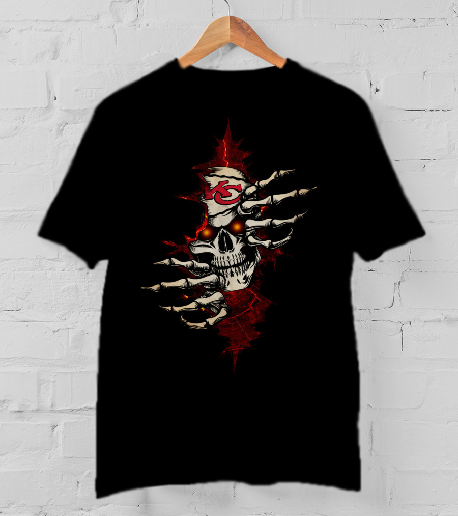 Skull Chiefs Halloween Football Fan Teespookimum T-Shirt