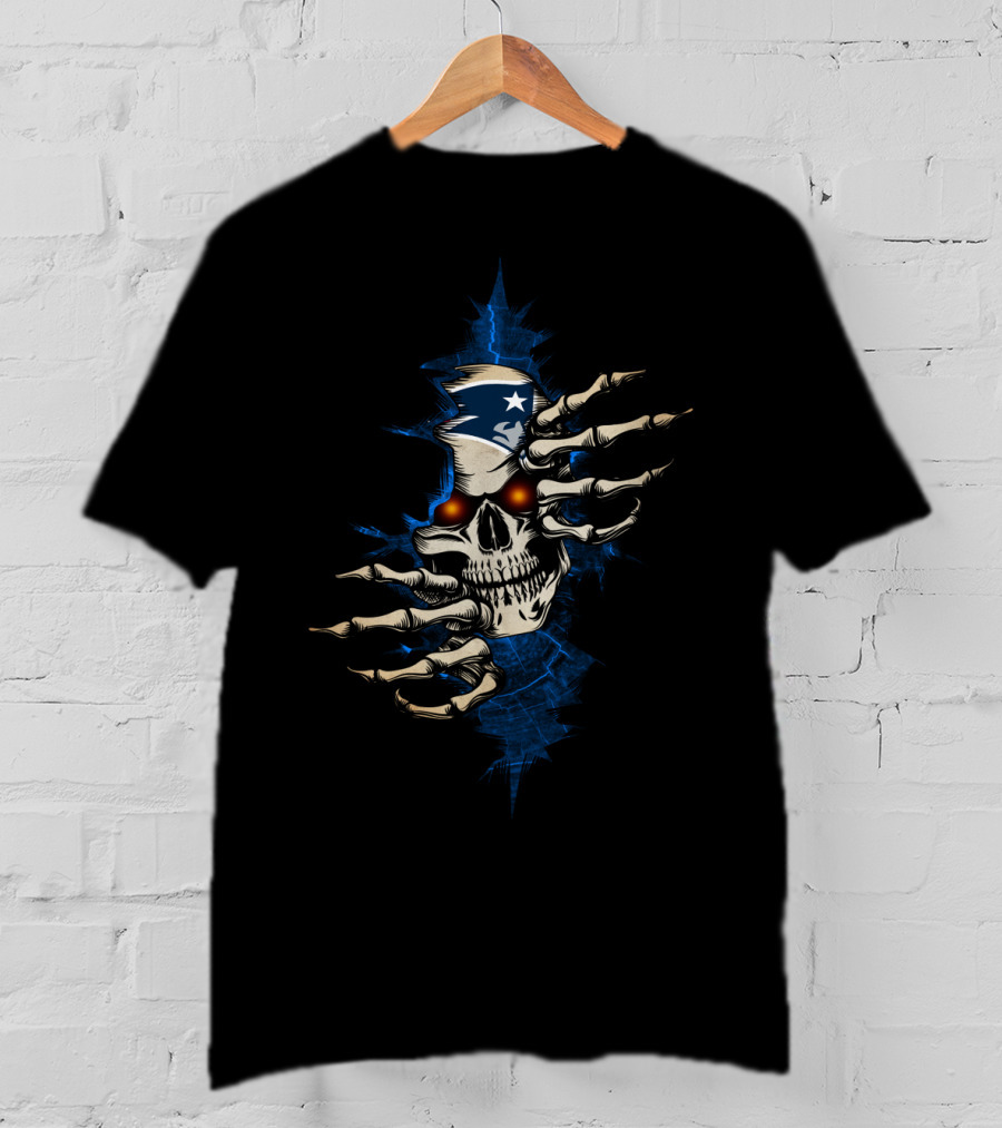 Skull Patriots Skeleton With Star And Stripes Helmet T-Shirt