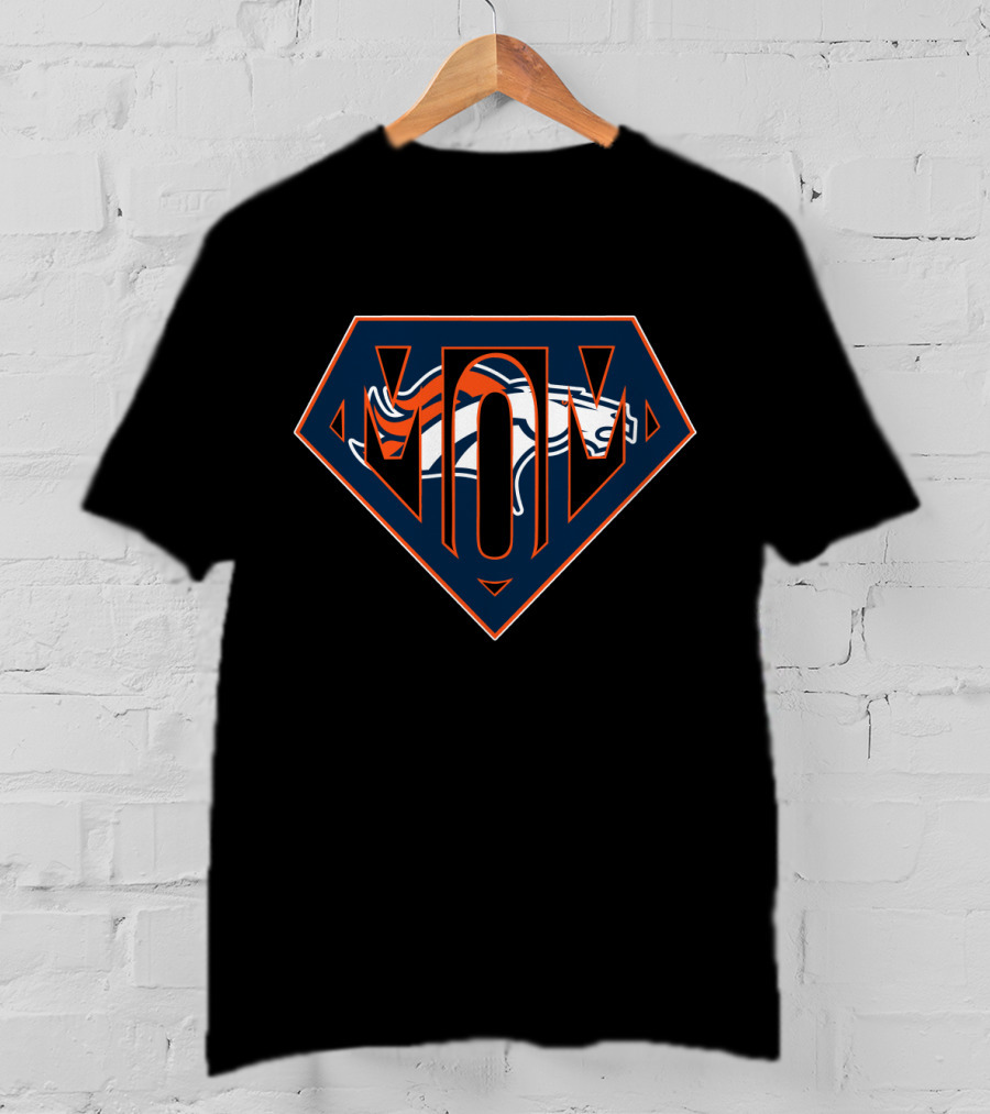 Super Mom Denver Broncos Emblem Mom Motif T-Shirt