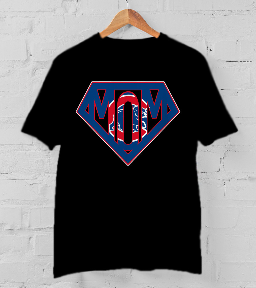 Mom Cubs Super Logo Superman Style T-Shirt