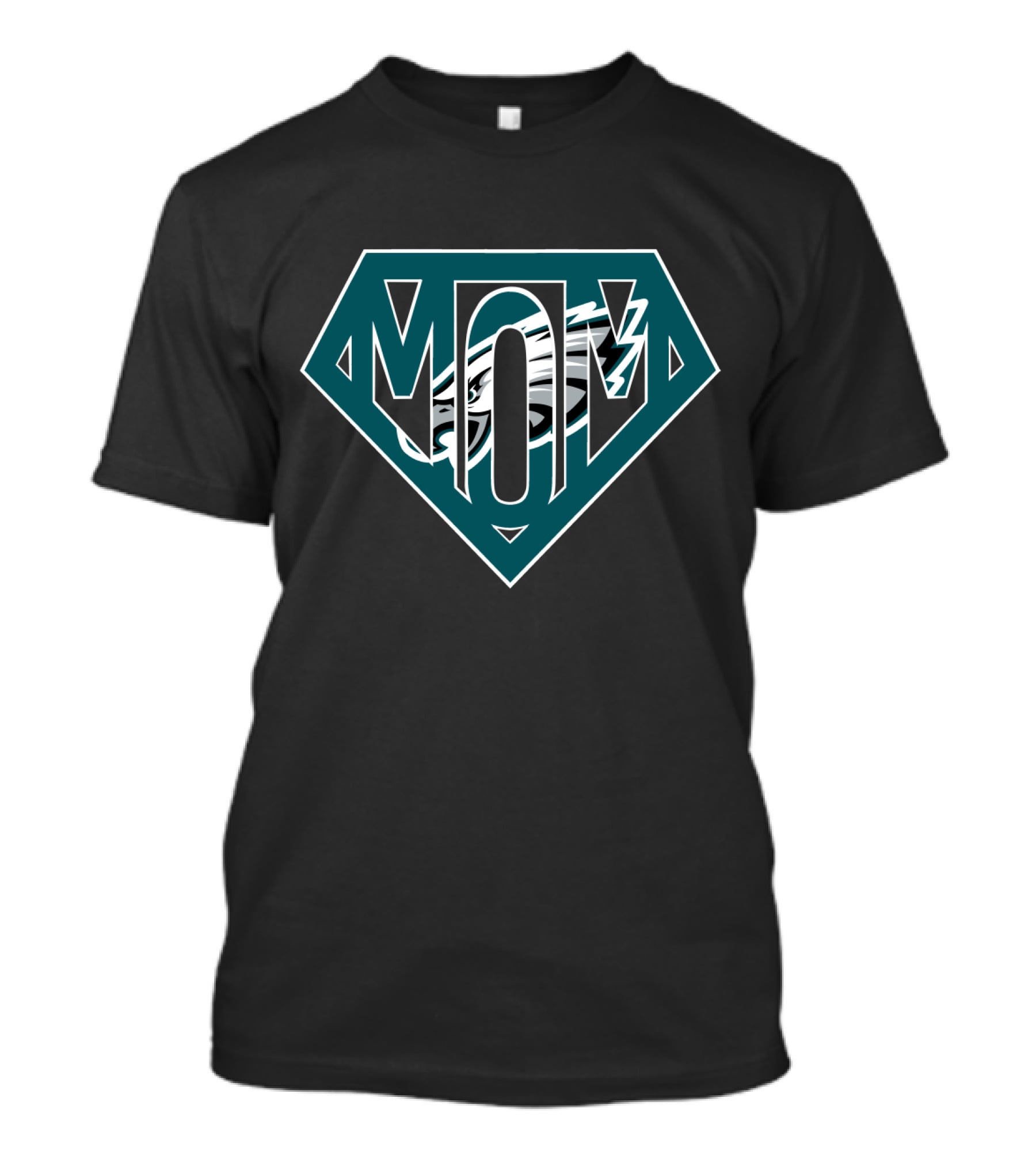 Super Mom Eagles Football Logo Tribute Iron Man Style T-Shirt