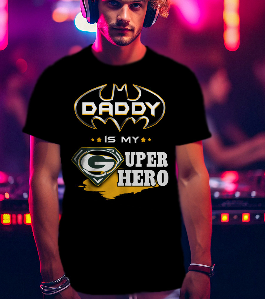 Daddy Is My Super Hero Packers Batman T-Shirt