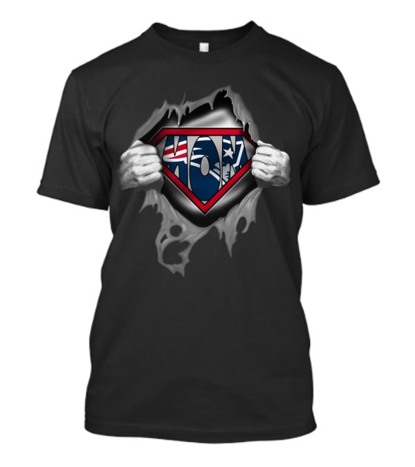 Super Mom Patriots Hero Logo Flag T-Shirt