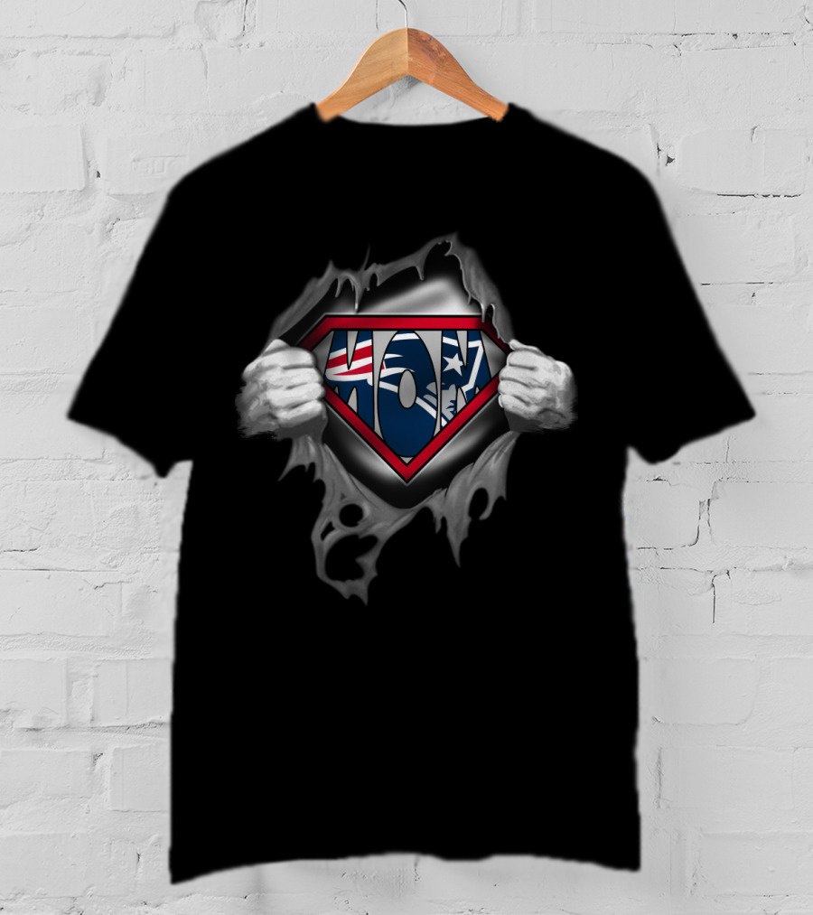 Super Mom Patriots Hero Logo Flag T-Shirt