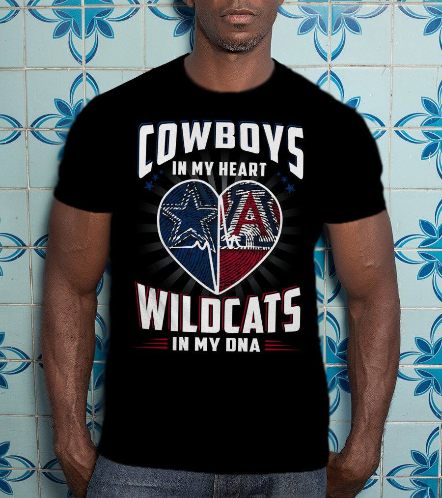 Cowboys IN My Heart Wildcats IN My Dna T-Shirt