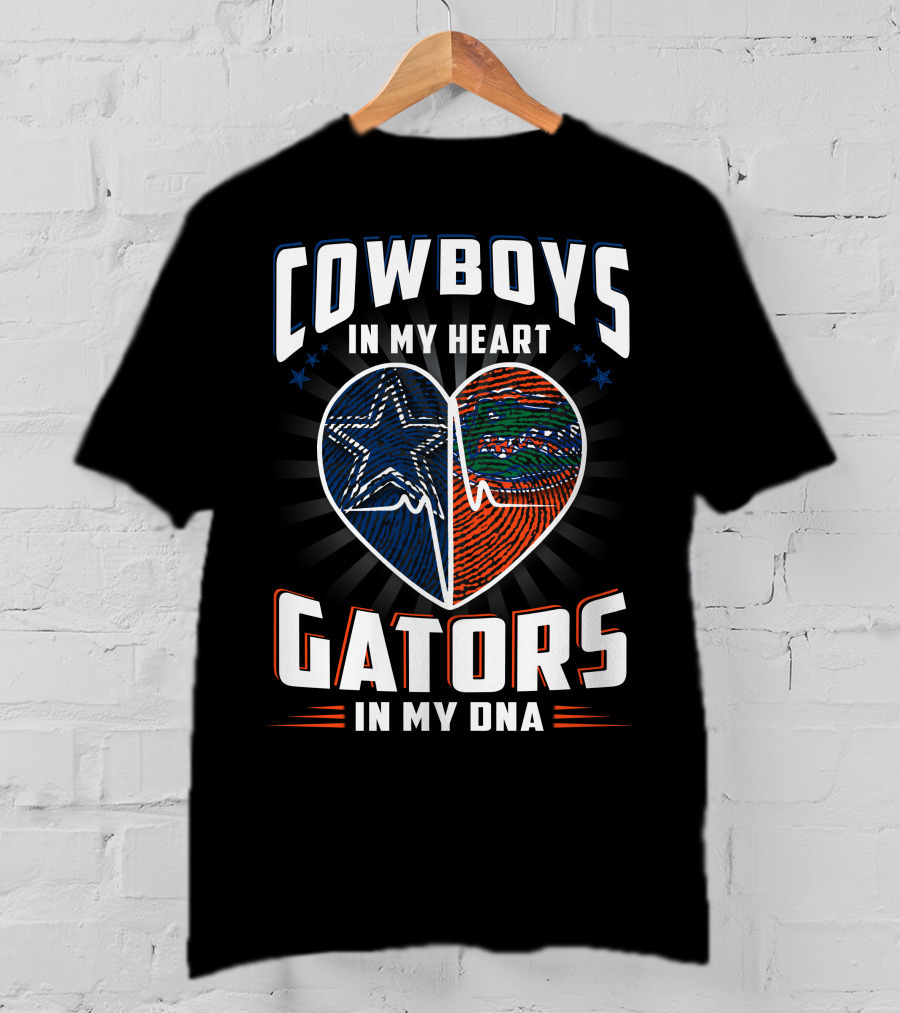 Cowboys IN My Heart Gators IN My Dna T-Shirt