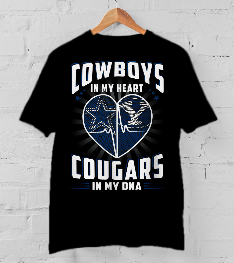 Cowboys IN My Heart Cougars IN My Dna T-Shirt