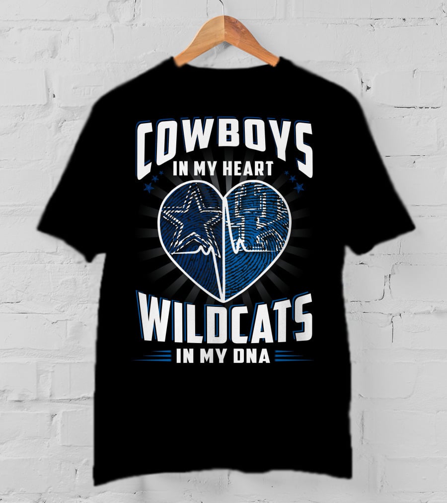 Cowboys In My Heart Wildcats In My Dna T-Shirt