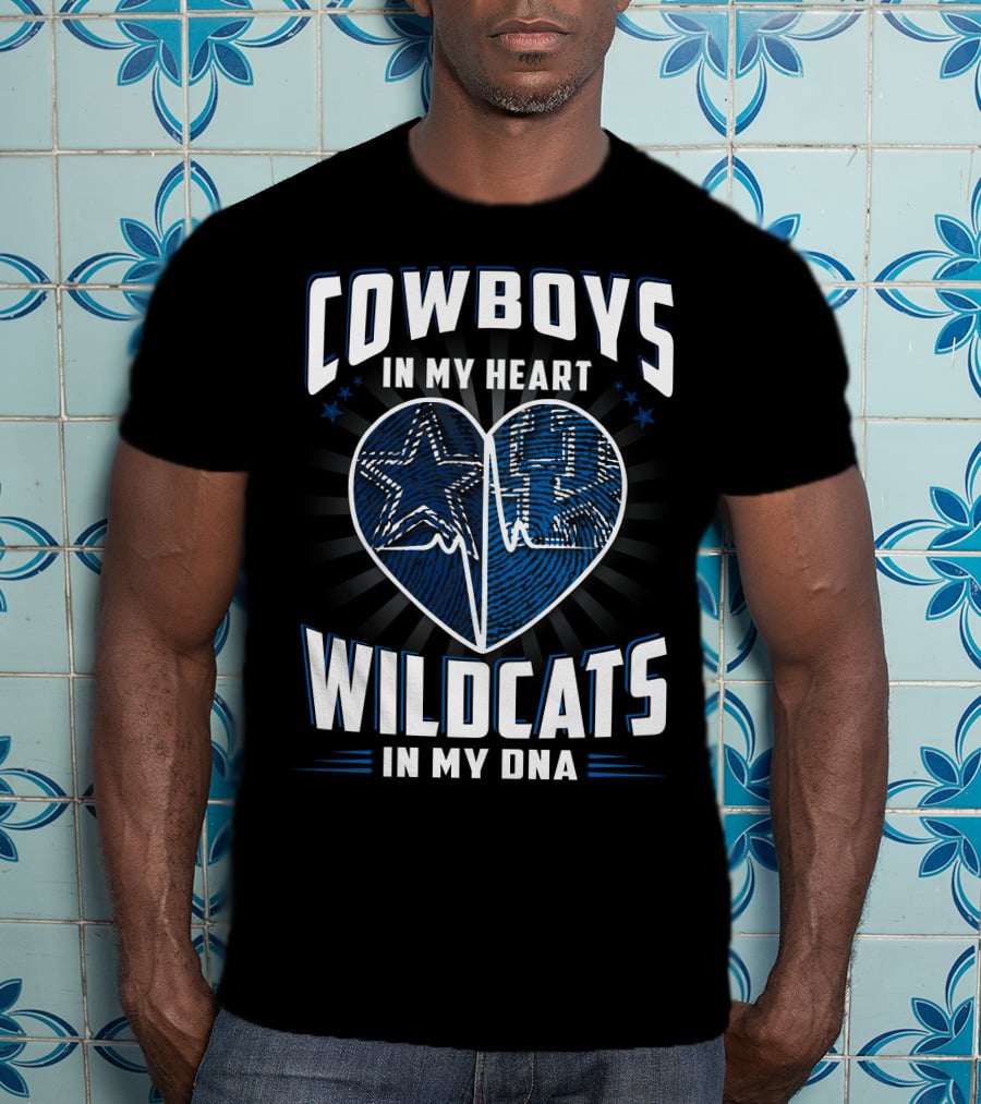 Cowboys In My Heart Wildcats In My Dna T-Shirt